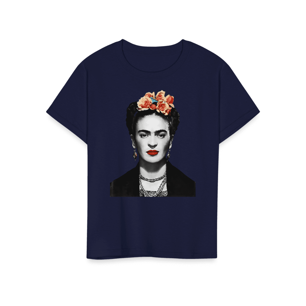 Frida Kahlo With Flowers Portrait Artwork T-Shirt-15