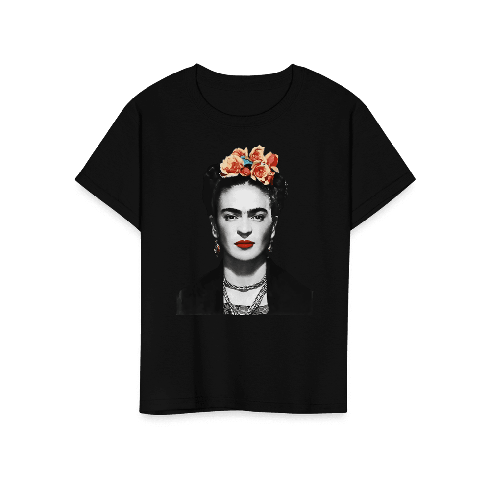 Frida Kahlo With Flowers Portrait Artwork T-Shirt-14