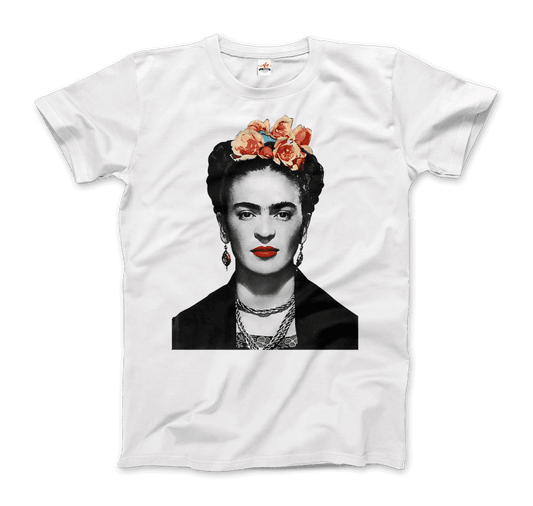 Frida Kahlo With Flowers Portrait Artwork T-Shirt-0