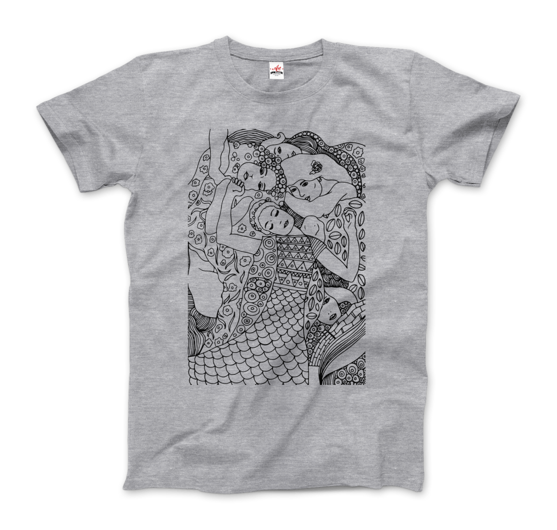 Gustav Klimt The Virgin (Maiden) 1913 Sketch T-Shirt-2