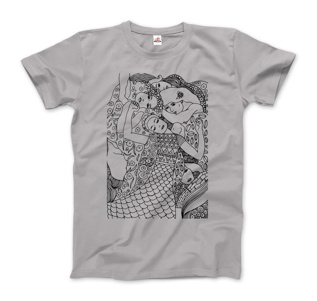 Gustav Klimt The Virgin (Maiden) 1913 Sketch T-Shirt-5