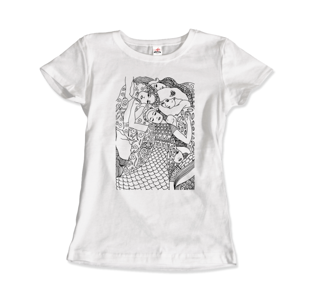 Gustav Klimt The Virgin (Maiden) 1913 Sketch T-Shirt-6