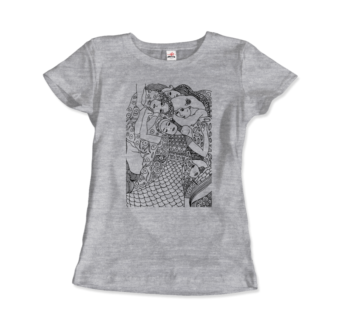 Gustav Klimt The Virgin (Maiden) 1913 Sketch T-Shirt-8