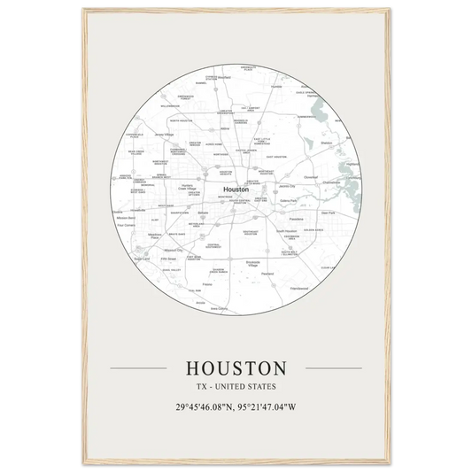 Houston, Texas, United States - Minimalist Map Poster-0