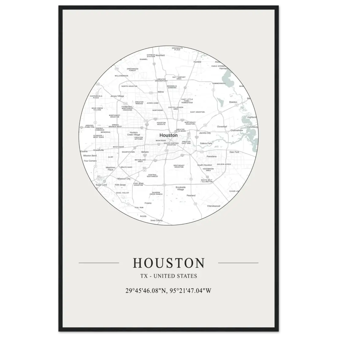 Houston, Texas, United States - Minimalist Map Poster-3