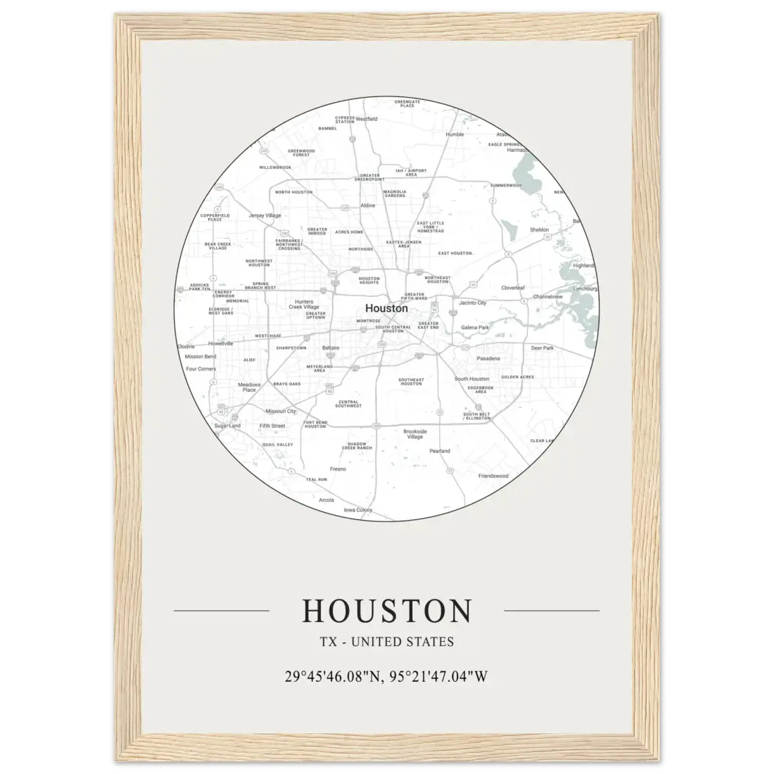 Houston, Texas, United States - Minimalist Map Poster-5