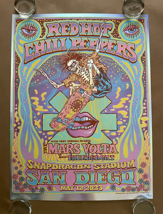 Red Hot Chili Poster Peppers San Diego, California 2023 (Foil) - Ben Brown