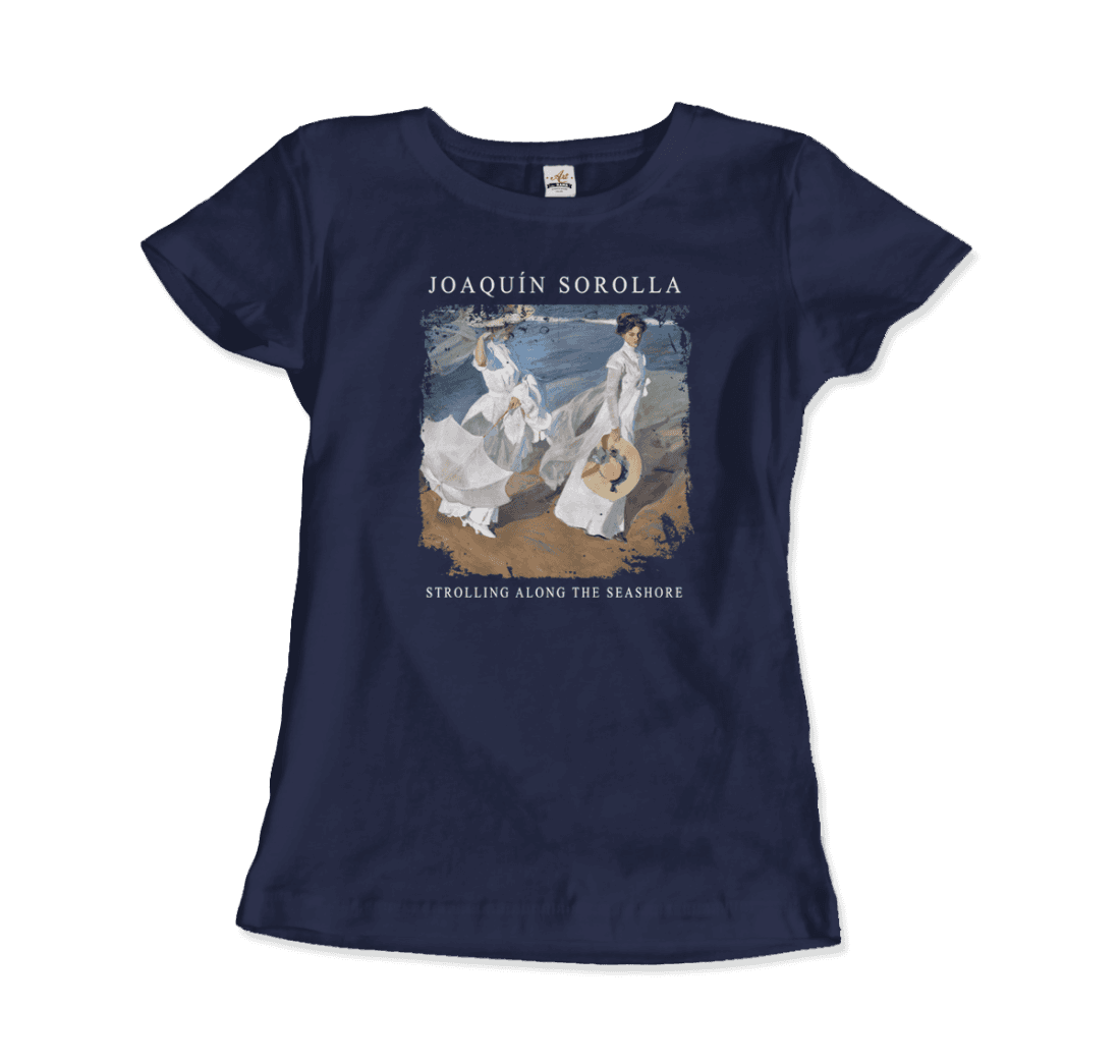 Joaquin Sorolla - Strolling along the Seashore, 1909 Artwork T-Shirt-16