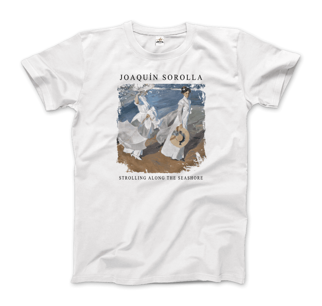 Joaquin Sorolla - Strolling along the Seashore, 1909 Artwork T-Shirt-3