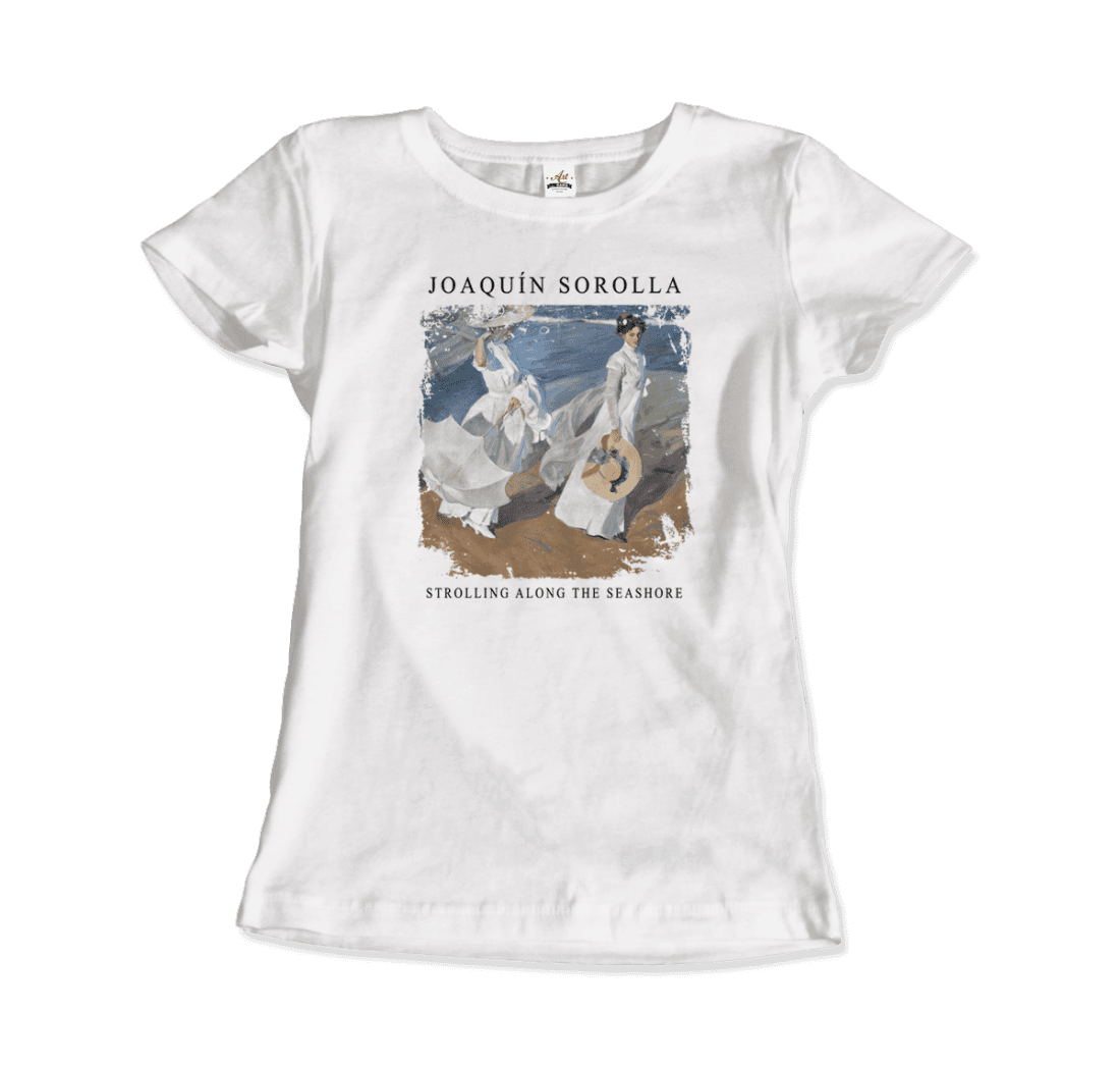 Joaquin Sorolla - Strolling along the Seashore, 1909 Artwork T-Shirt-4