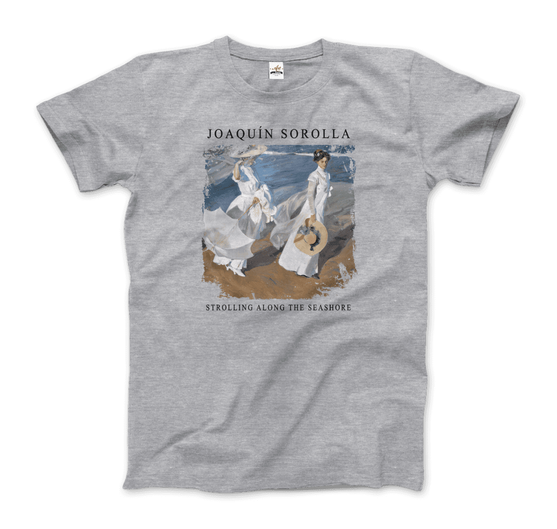 Joaquin Sorolla - Strolling along the Seashore, 1909 Artwork T-Shirt-7