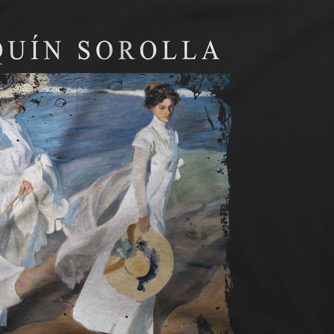 Joaquin Sorolla - Strolling along the Seashore, 1909 Artwork T-Shirt-1