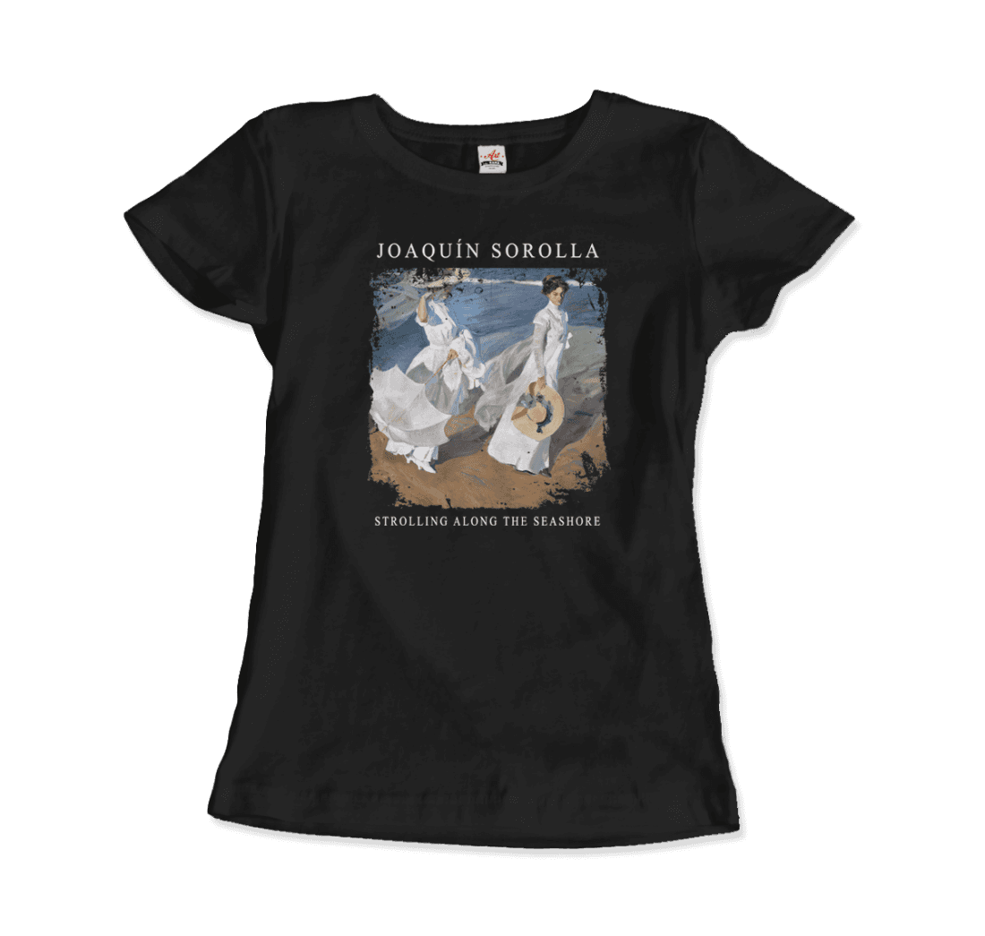 Joaquin Sorolla - Strolling along the Seashore, 1909 Artwork T-Shirt-2