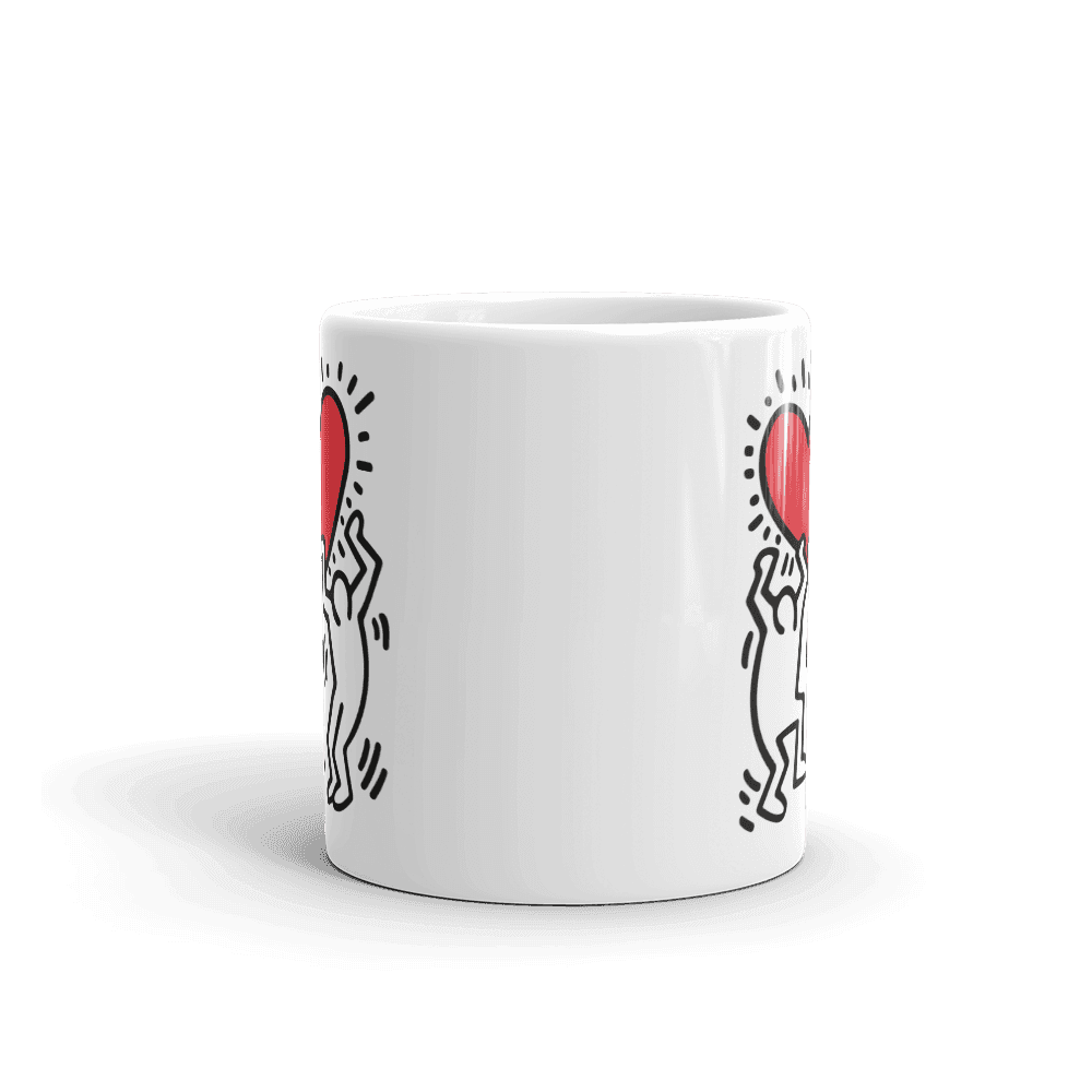 Men Holding Heart Icon, Street Art Mug-1