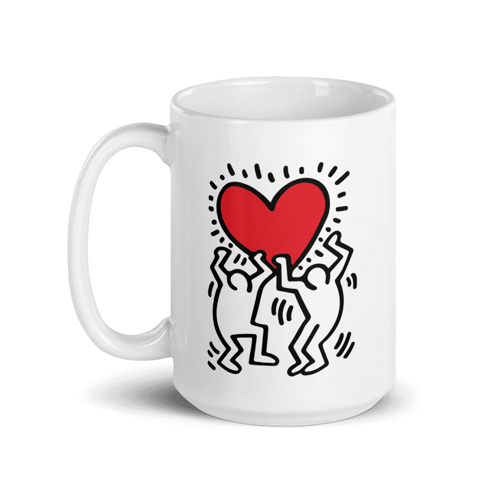 Men Holding Heart Icon, Street Art Mug-5