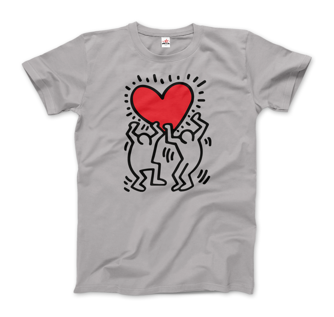 Men Holding Heart Icon, Street Art T-Shirt-8