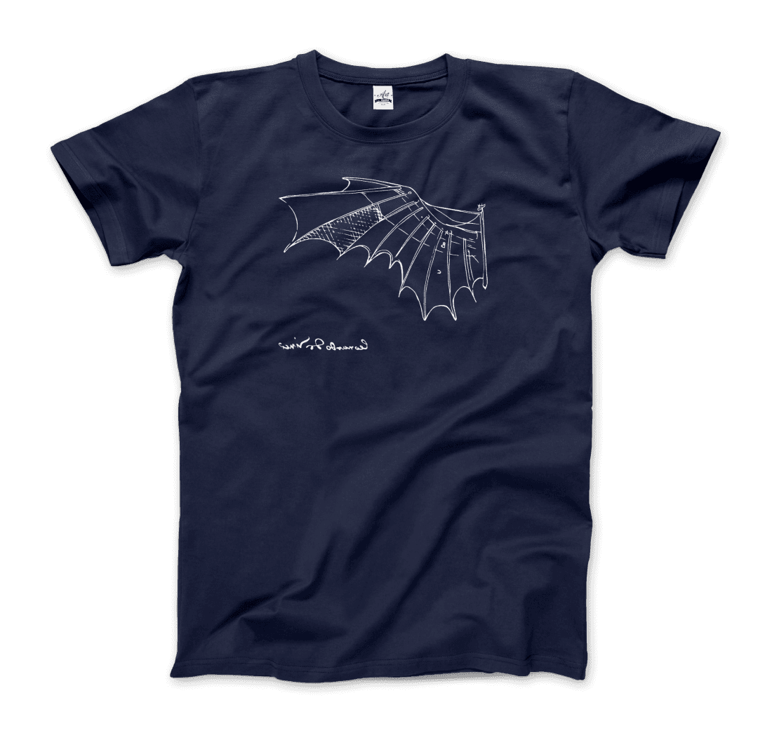 Leonardo Da Vinci, Glider Sketch Artwork T-Shirt-8