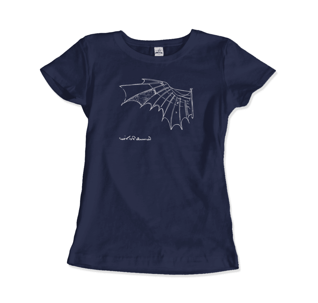 Leonardo Da Vinci, Glider Sketch Artwork T-Shirt-14