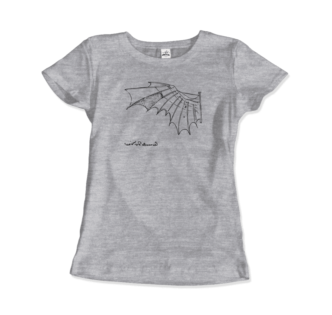 Leonardo Da Vinci, Glider Sketch Artwork T-Shirt-13