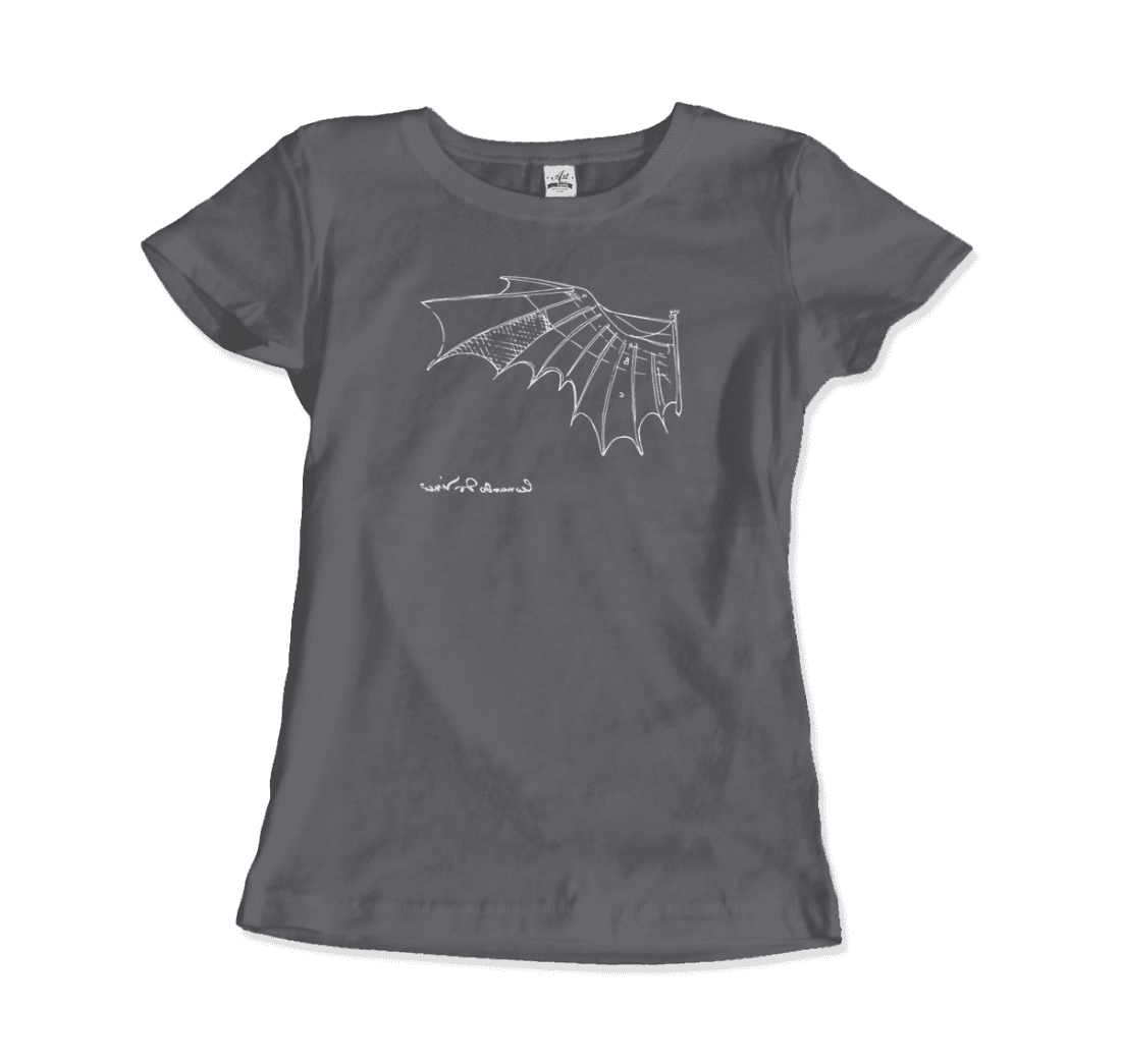 Leonardo Da Vinci, Glider Sketch Artwork T-Shirt-15