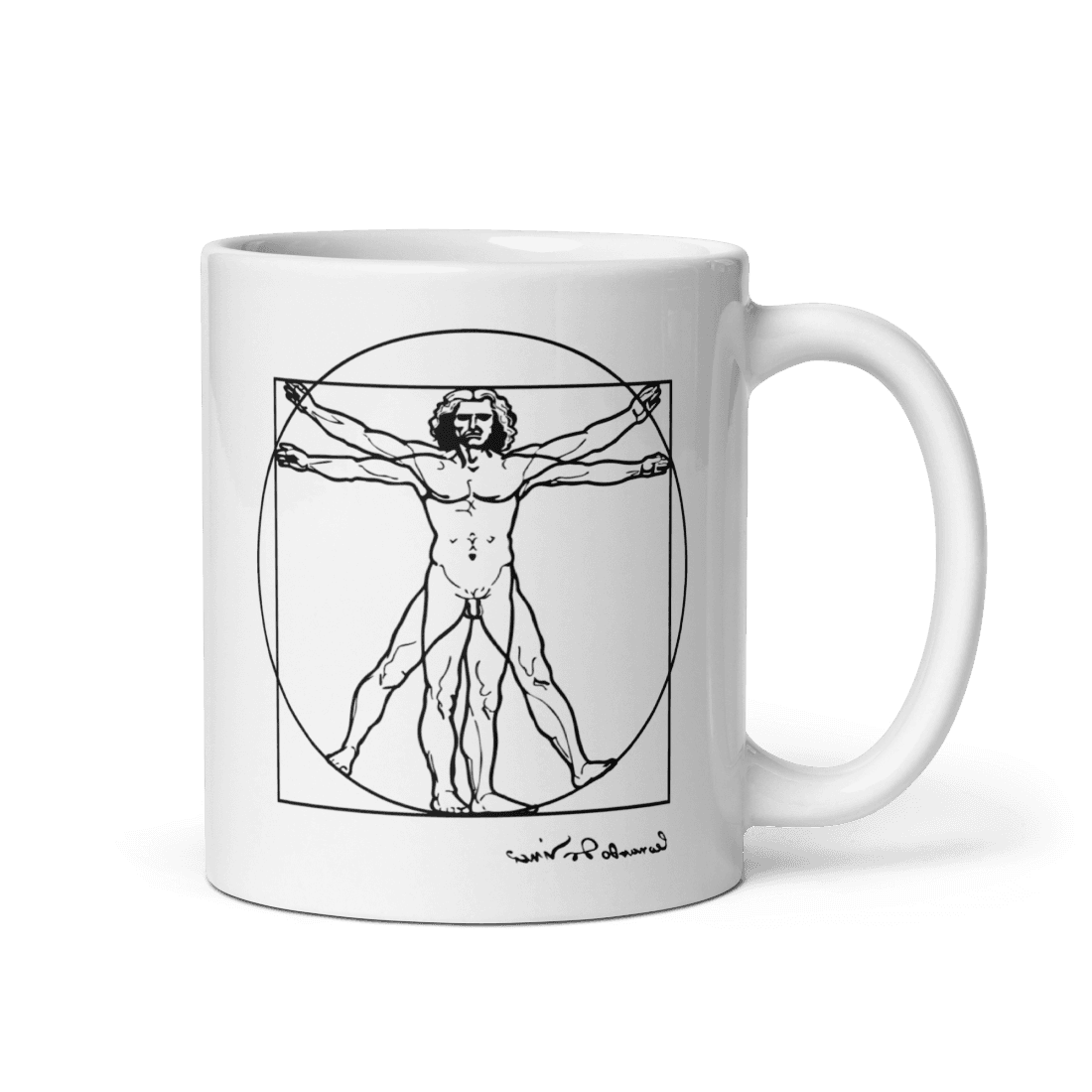 Leonardo Da Vinci, Vitruvian Man Sketch Mug-3