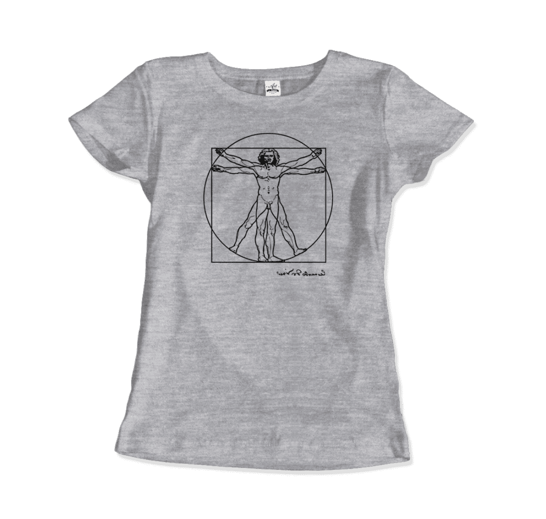 Leonardo Da Vinci, Vitruvian Man Sketch T-Shirt-13