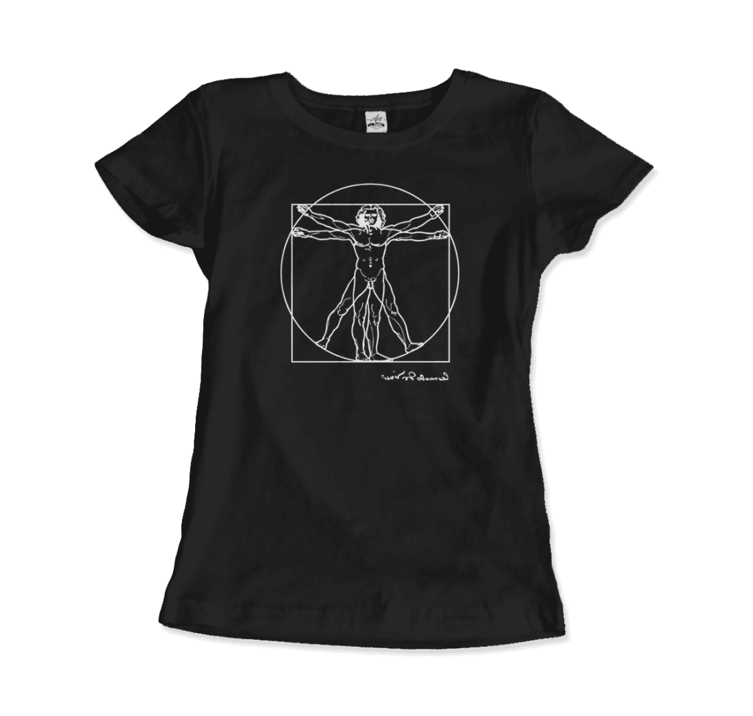 Leonardo Da Vinci, Vitruvian Man Sketch T-Shirt-14