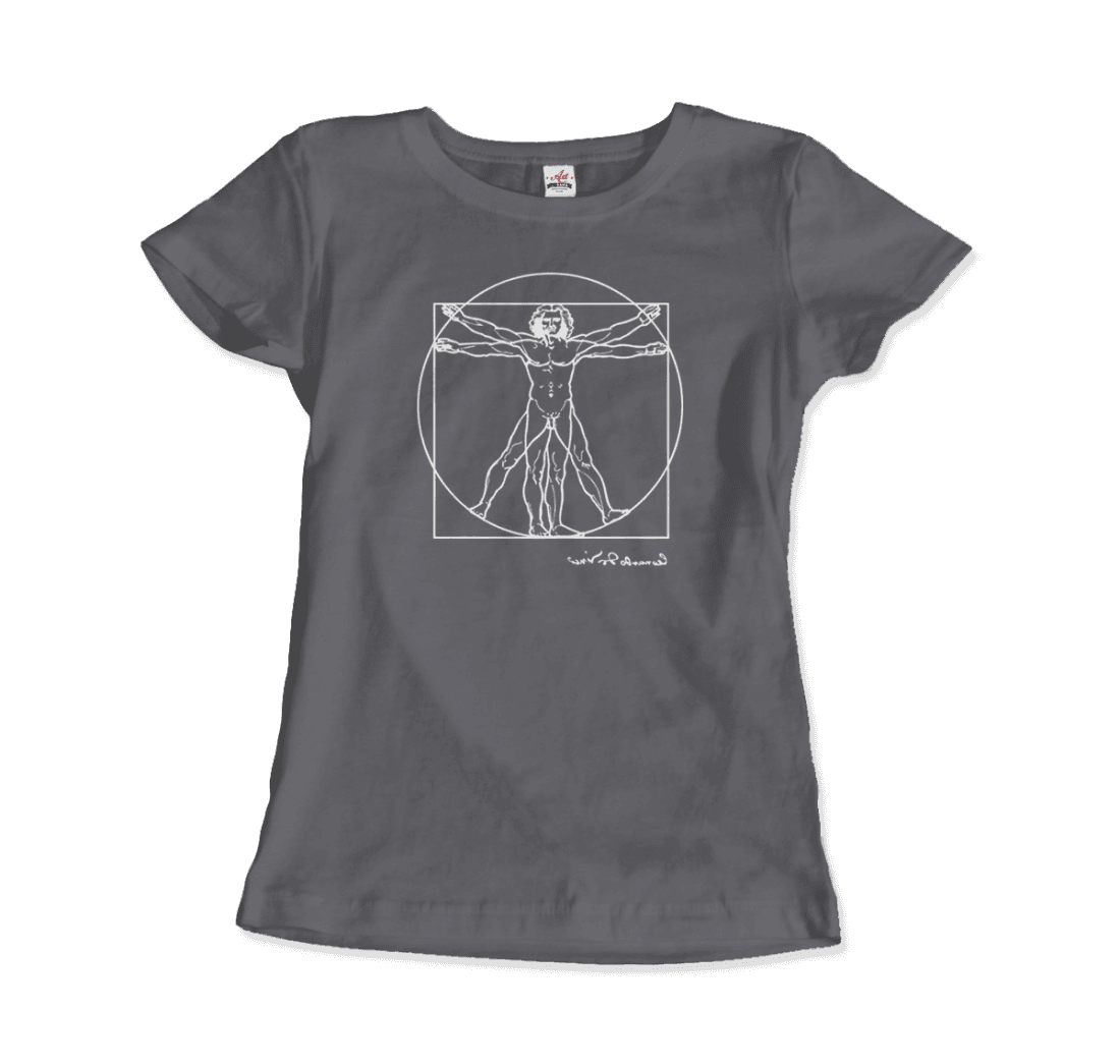 Leonardo Da Vinci, Vitruvian Man Sketch T-Shirt-16