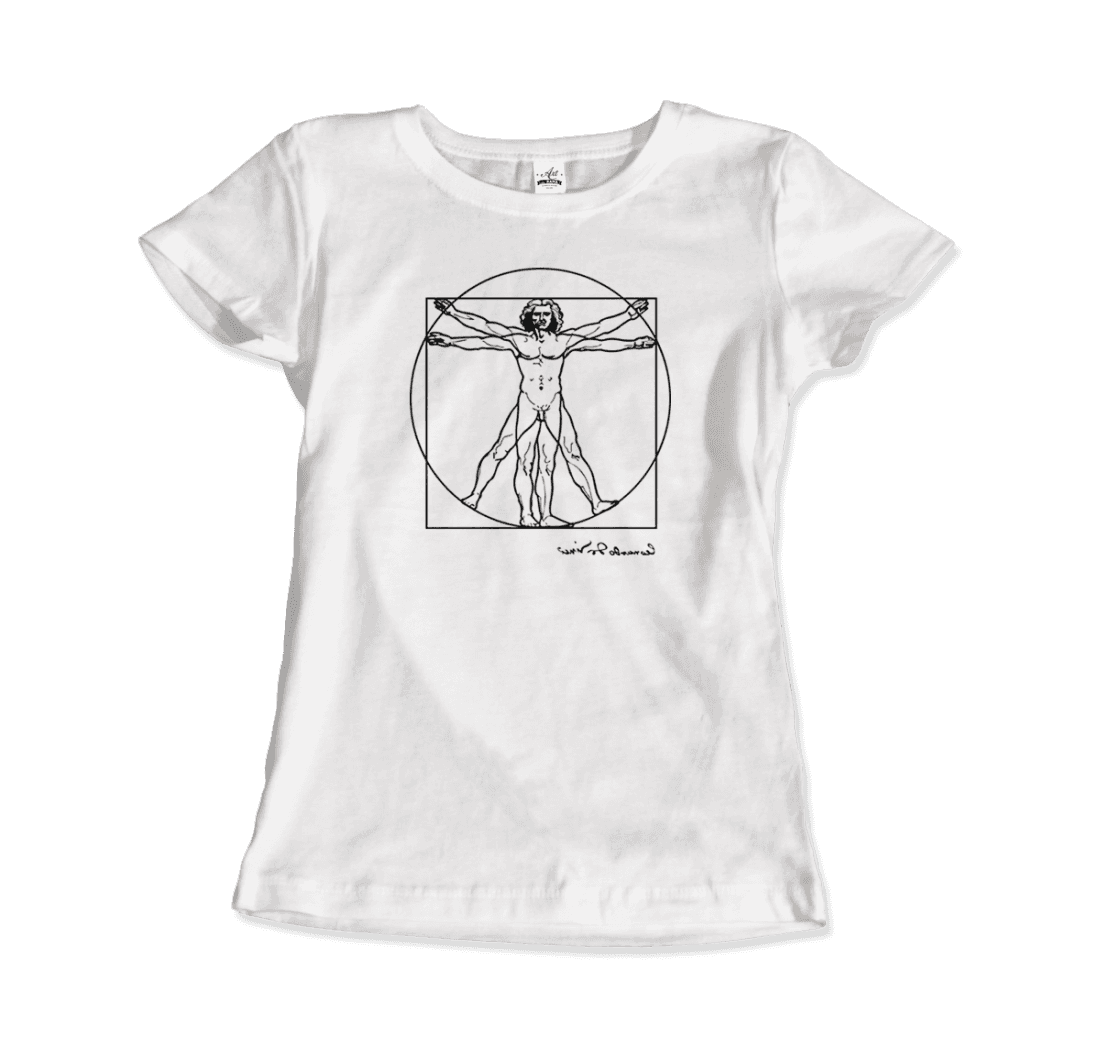 Leonardo Da Vinci, Vitruvian Man Sketch T-Shirt-4