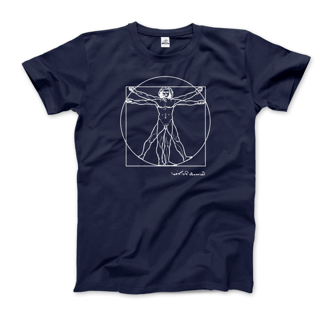 Leonardo Da Vinci, Vitruvian Man Sketch T-Shirt-9