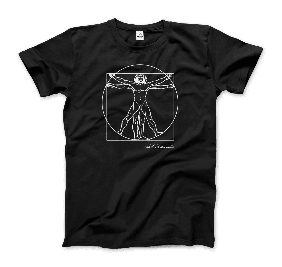 Leonardo Da Vinci, Vitruvian Man Sketch T-Shirt-8