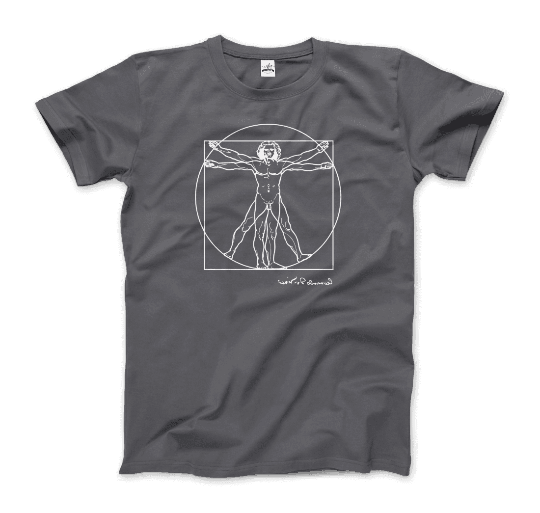 Leonardo Da Vinci, Vitruvian Man Sketch T-Shirt-10