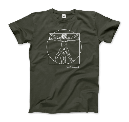 Leonardo Da Vinci, Vitruvian Man Sketch T-Shirt-0