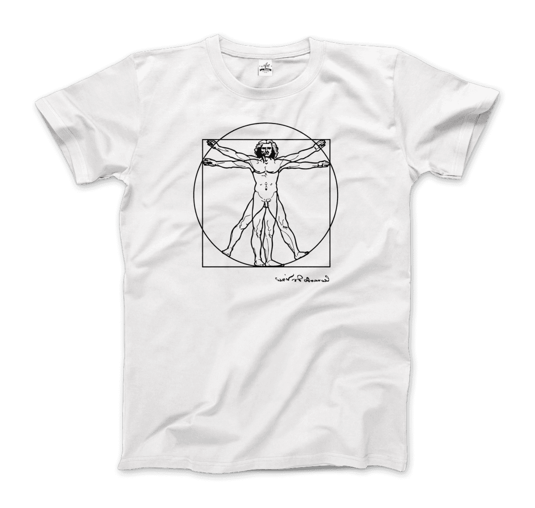 Leonardo Da Vinci, Vitruvian Man Sketch T-Shirt-3