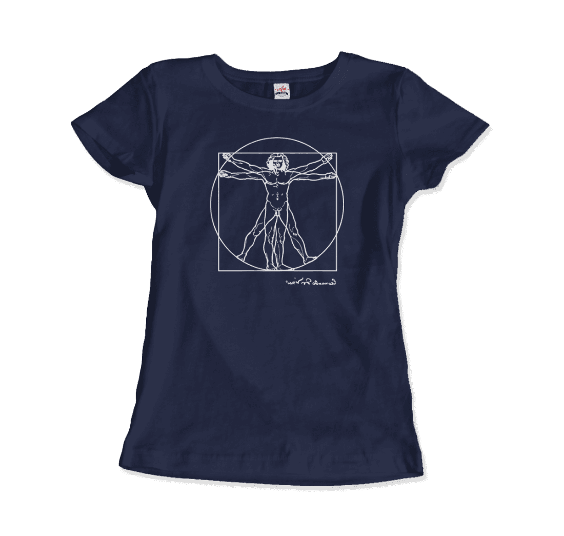 Leonardo Da Vinci, Vitruvian Man Sketch T-Shirt-15