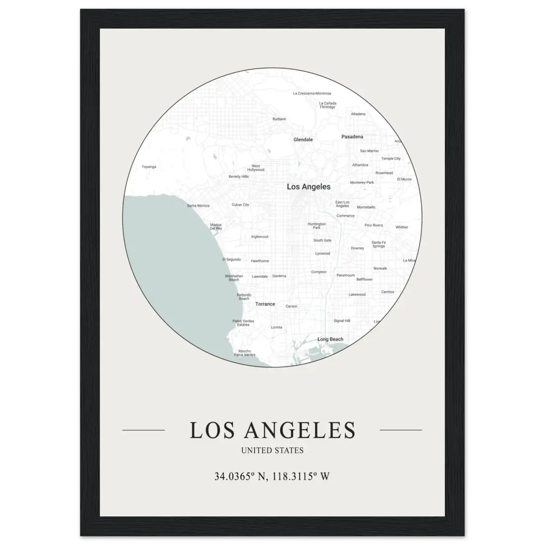 Los Angeles, United States - Minimalist Map Poster-6