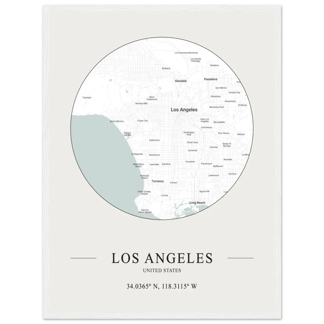 Los Angeles, United States - Minimalist Map Poster-11