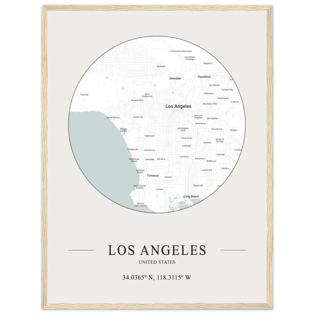 Los Angeles, United States - Minimalist Map Poster-4