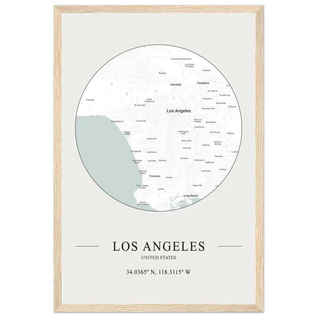 Los Angeles, United States - Minimalist Map Poster-3