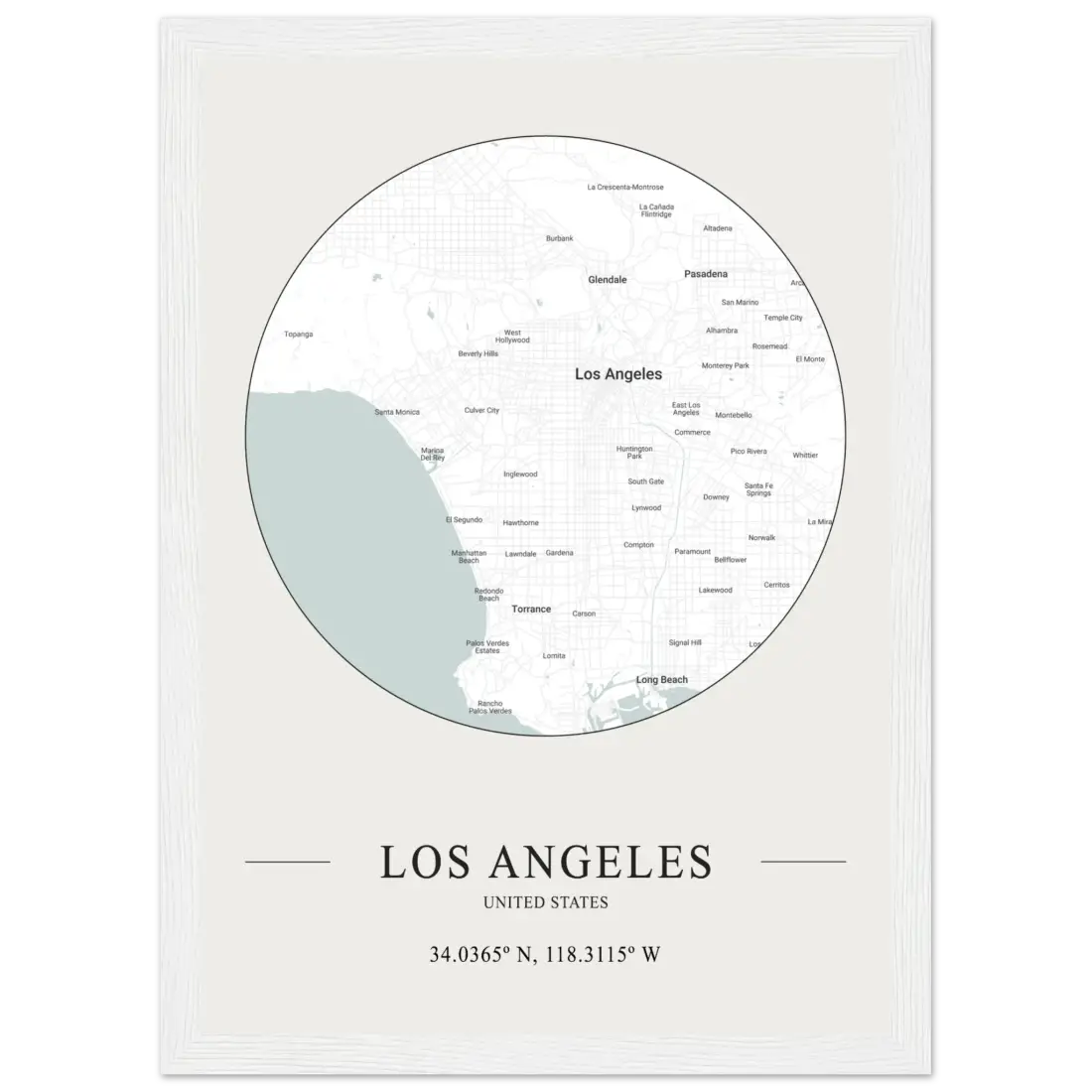 Los Angeles, United States - Minimalist Map Poster-7