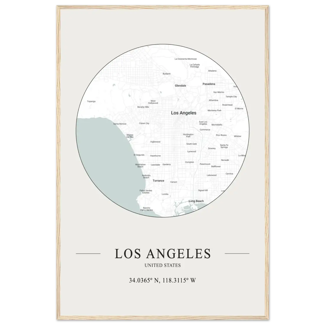 Los Angeles, United States - Minimalist Map Poster-0