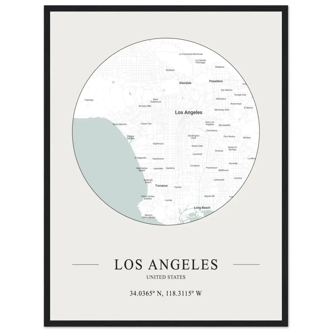 Los Angeles, United States - Minimalist Map Poster-10