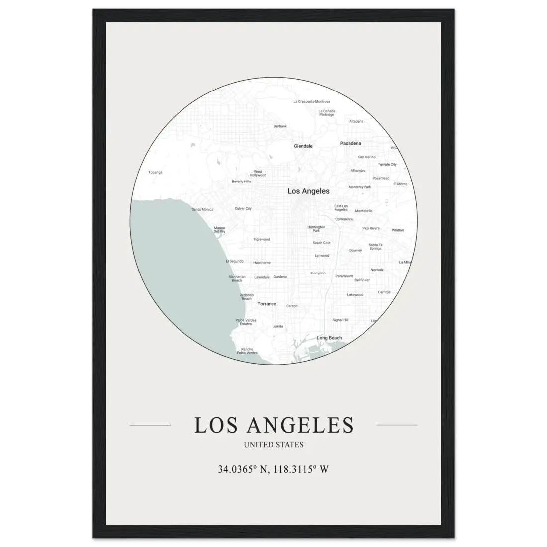 Los Angeles, United States - Minimalist Map Poster-8