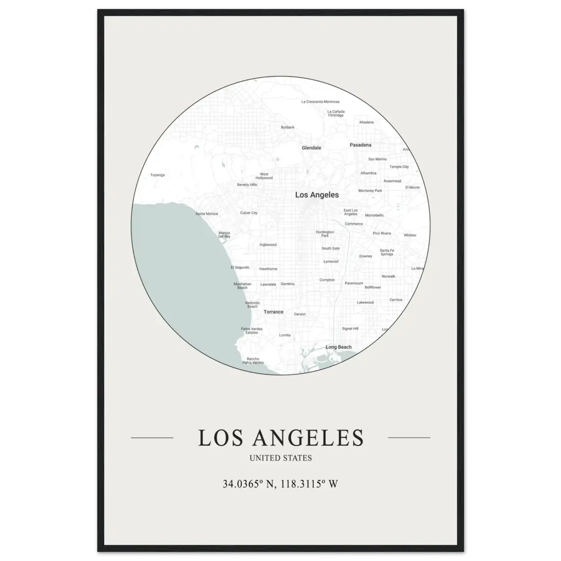 Los Angeles, United States - Minimalist Map Poster-12