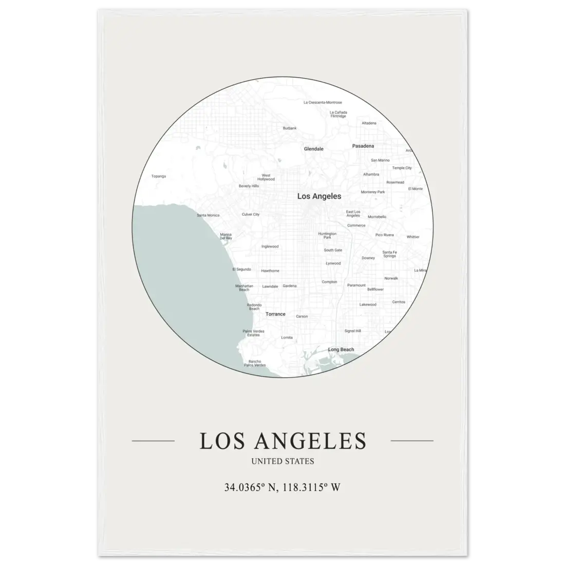 Los Angeles, United States - Minimalist Map Poster-13