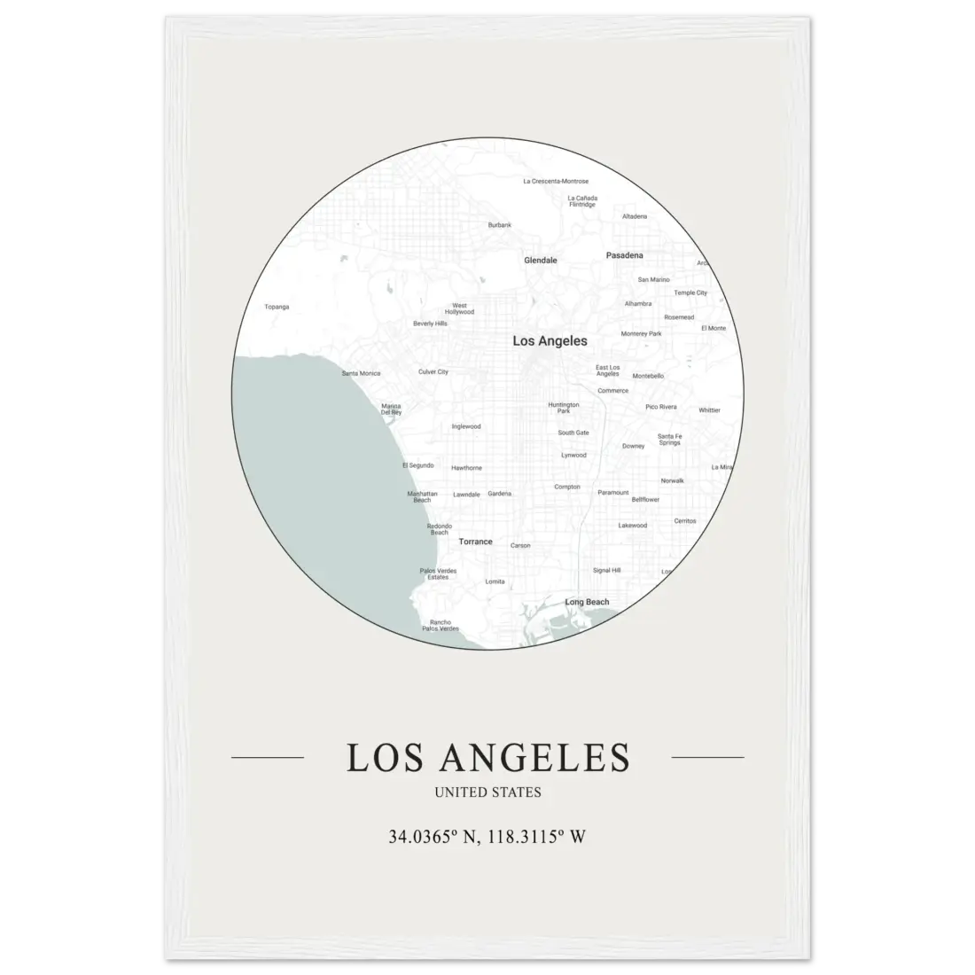 Los Angeles, United States - Minimalist Map Poster-9