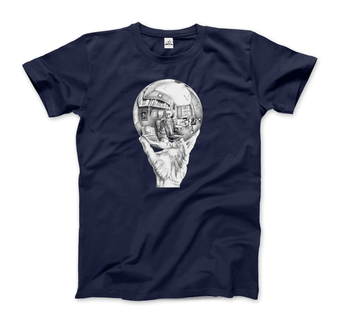 M.C. Escher Hand with Reflective Globe T-Shirt-1