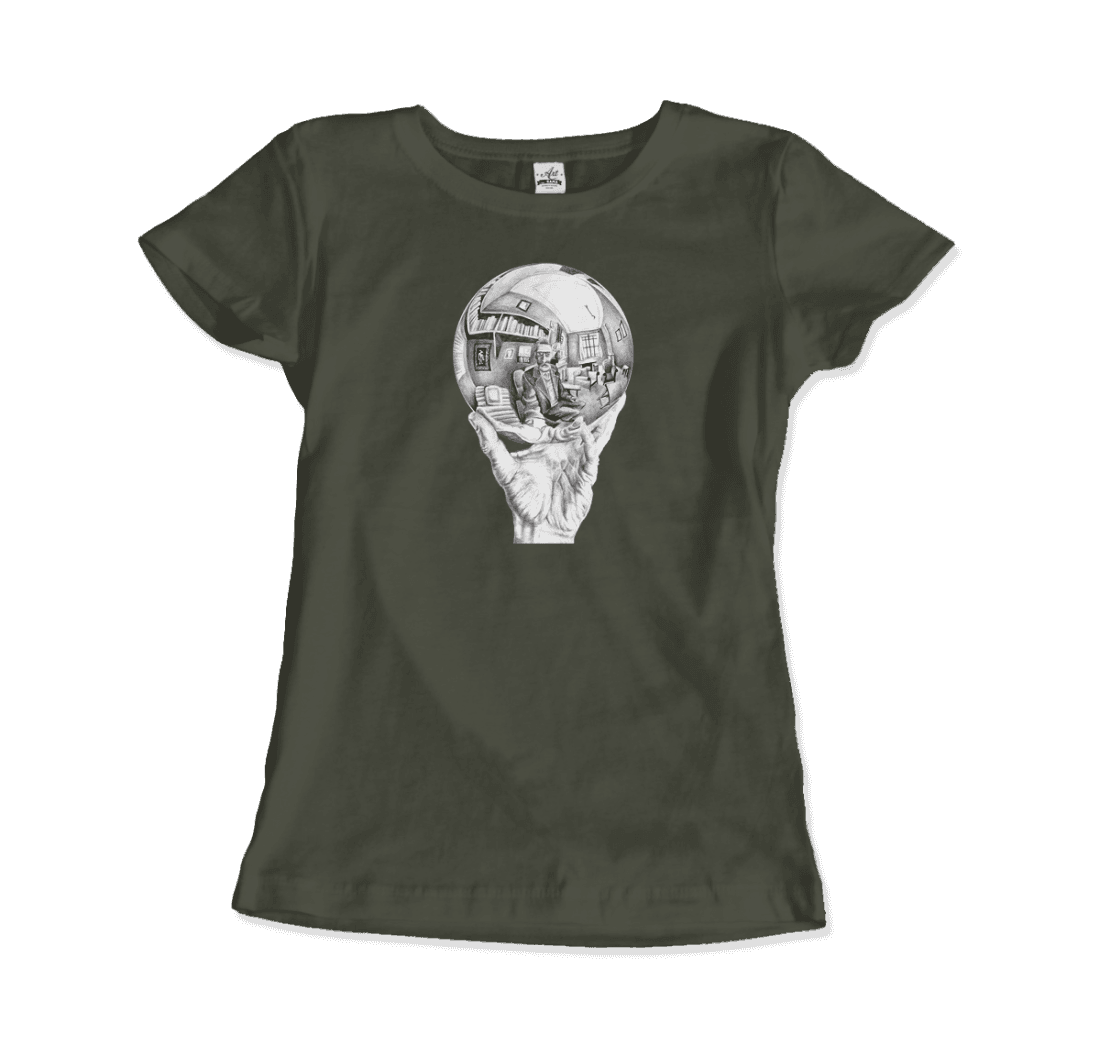 M.C. Escher Hand with Reflective Globe T-Shirt-13