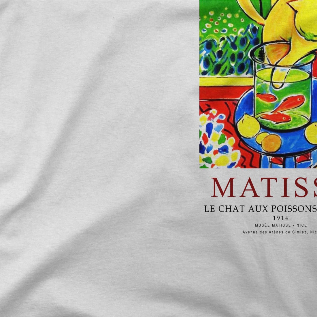 Matisse - Exhibition, Le Chat Aux Poissons Rouges (The Cat) Art T-Shirt-1