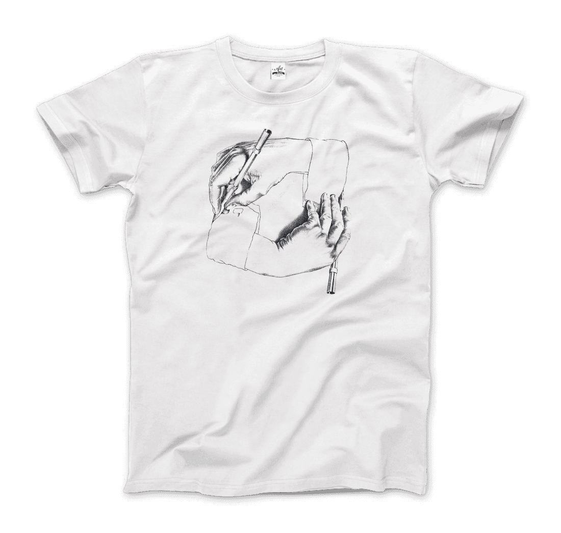 MC Escher Hand Drawing Hand Art T-Shirt-0